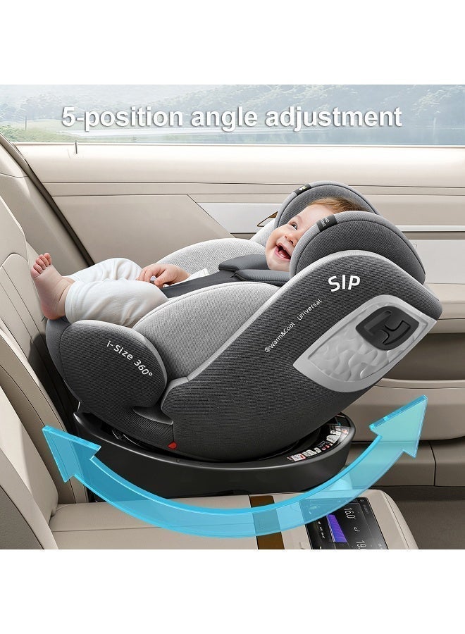 Heekin 360 Swivel i-Size Baby Car Seat with ISOFIX, for Newborn to 12 Years Old (40-150cm), Group 0+/1/2/3, Rear Facing with 5 Recline Positions - Image 4